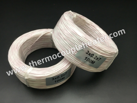 Καλώδιο 3x24AWG αποζημιώσεων Ε&ΤΑ PT100 με το τεφλόν κόκκινο λευκό μόνωσης
