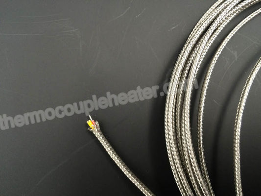 Type K Flat Fiberglass Insulation Thermocouple Compensating Cable With Nickel Plated Copper Braided