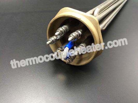 3 βιομηχανικές σωληνοειδείς θερμάστρες στοιχείων/θερμάστρα βύθισης φλαντζών για τη θέρμανση δεξαμενών ξεβγαλμάτων