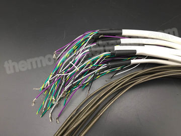 θερμάστρες σπειρών/καλωδίων 4.2x2.2mm με το θερμοηλεκτρικό ζεύγος τύπων J και το άσπρο λουστραρισμένο σιλικόνη καλώδιο